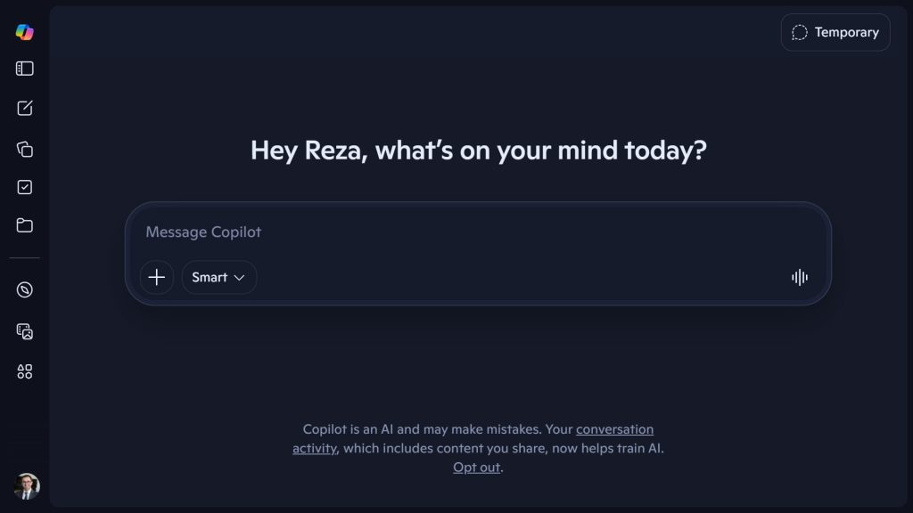 رابط کاربری Microsoft Copilot