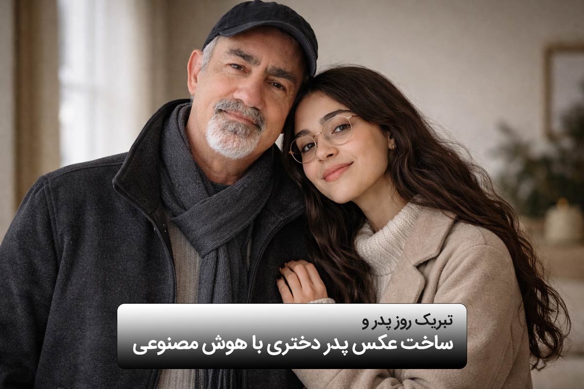 تبریک روز پدر و ساخت عکس پدر دختری با هوش مصنوعی