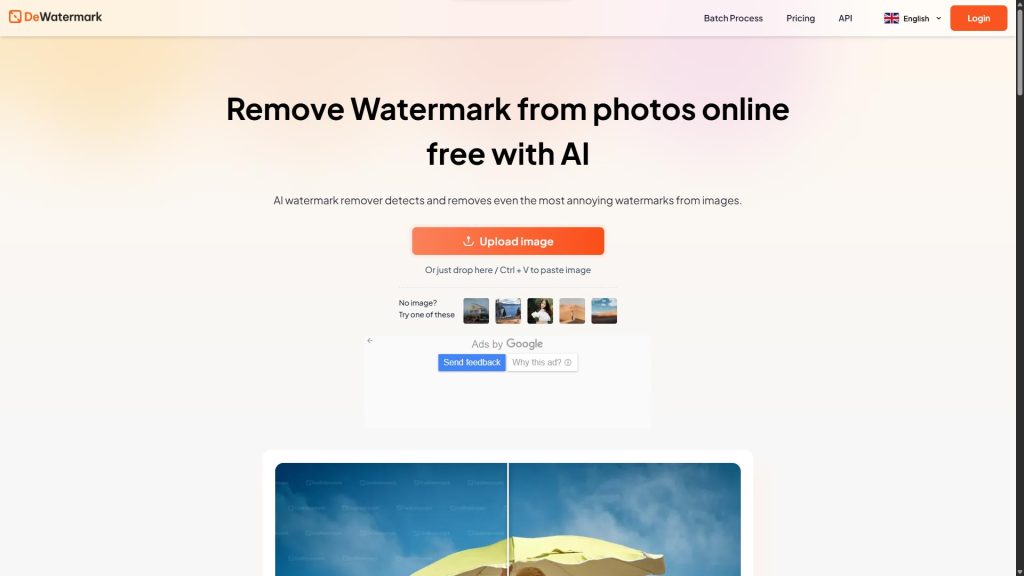 حذف واترمارک از عکس آنلاین با سرویس خارجی Dewatermark