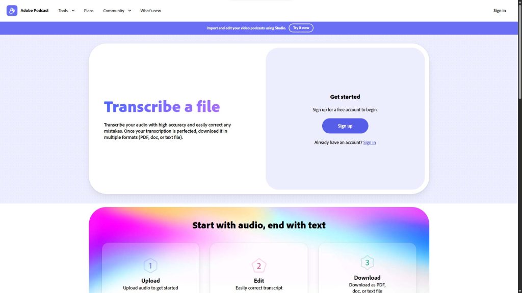 ابزار Adobe Podcast Transcription برای تبدیل پیشرفته پادکست به متن