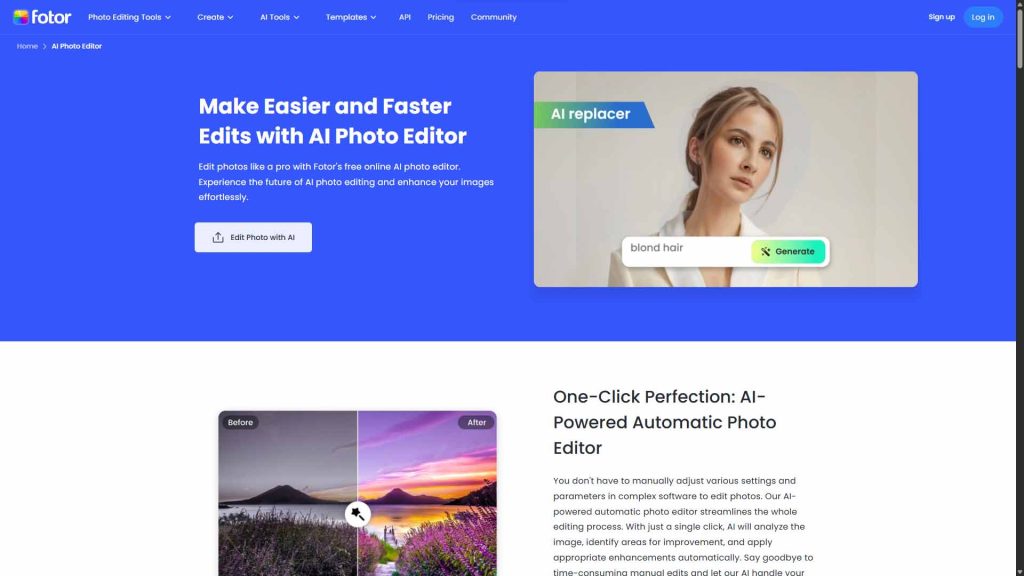 تبدیل عکس به عکس بارداری با ابزار Fotor AI Photo Editor