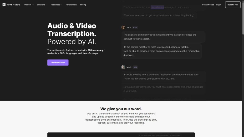 محیط ابزار Riverside.fm برای تبدیل دقیق پادکست به متن