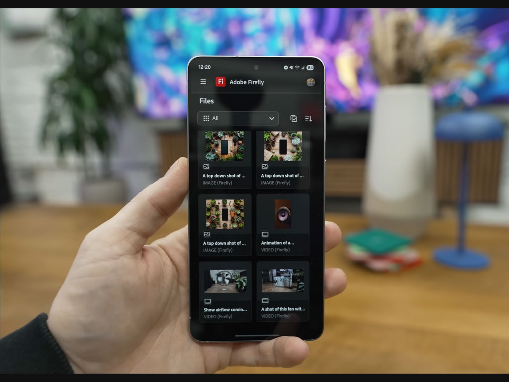 بخش Home و Files در اپ Adobe Firefly
