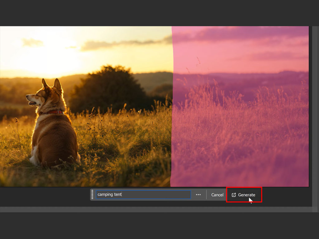 وارد کردن دستور برای Generative Fill در Adobe Firefly