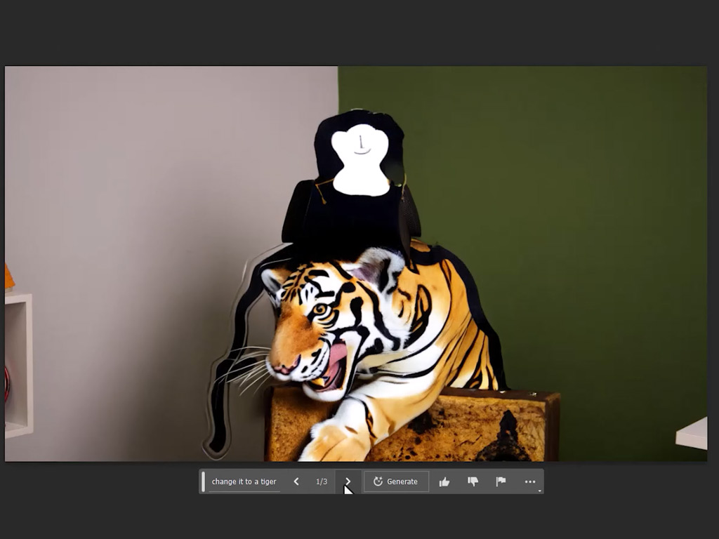 تصویر پیشنهادی توسط Adobe Firefly که کاربر میتواند روی هرکدام کلیک کرده و اعمال کند
