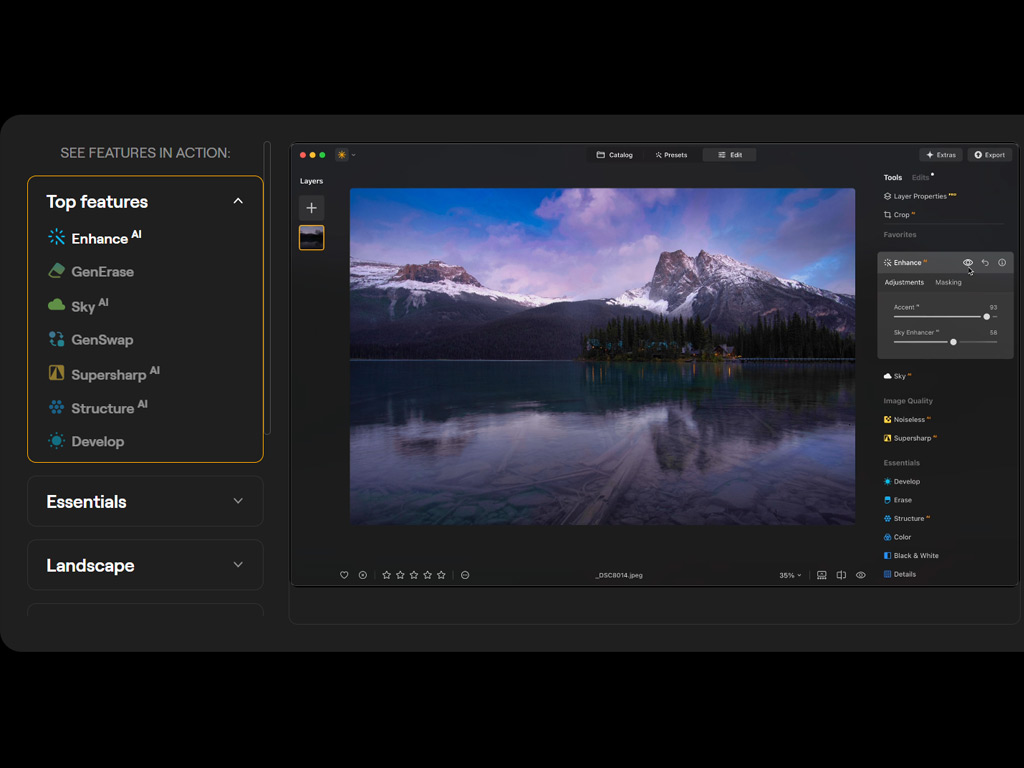پلاگین Luminar Neo برای فتوشاپ با قابلیت هوش مصنوعی در نورپردازی و اصلاح جزئیات تصویر