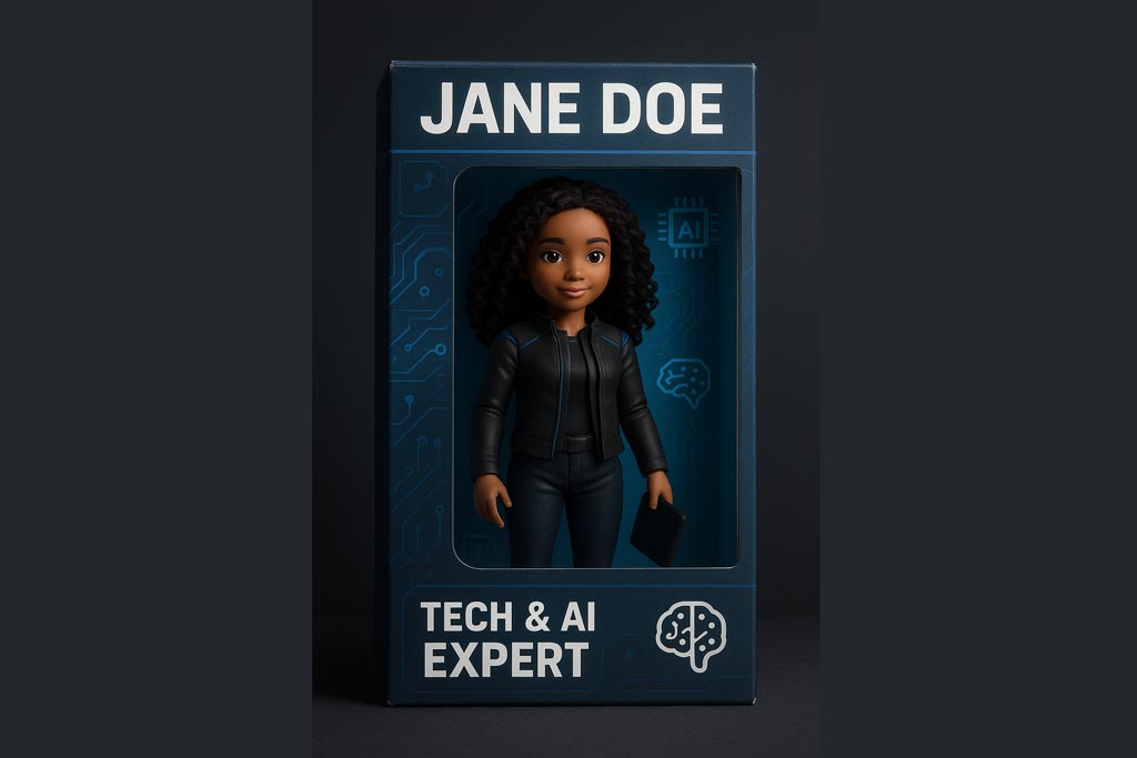 آواتار اکشن فیگور واقعگرایانه در جعبه با نام و برند شخصی