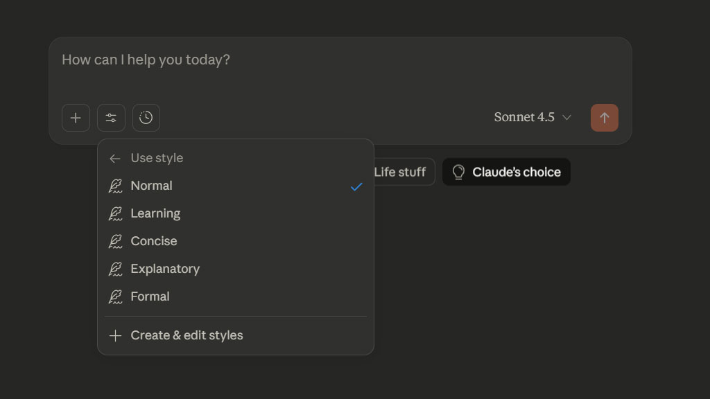 قابلیت انتخاب استایل نوشتن در Claude؛ از رسمی تا خلاقانه