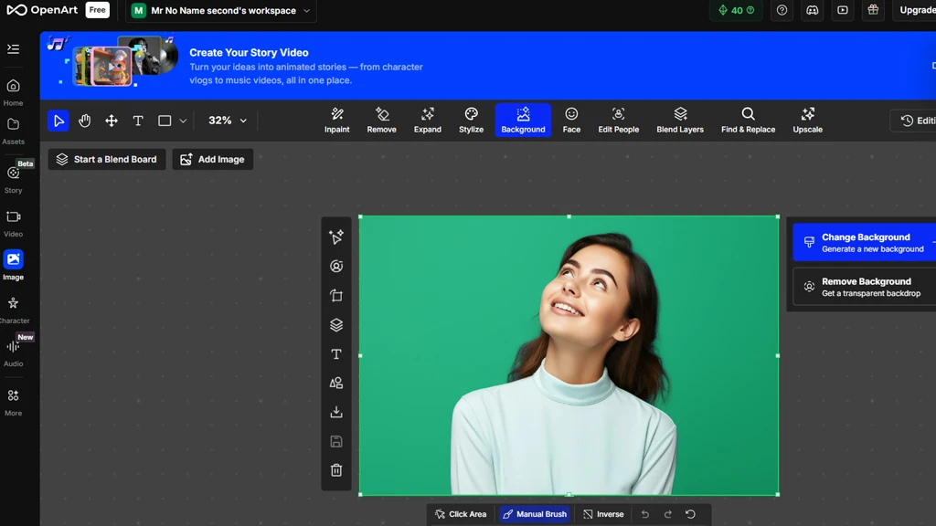ساخت عکس با پس زمینه تولدی با هوش مصنوعی Open Art