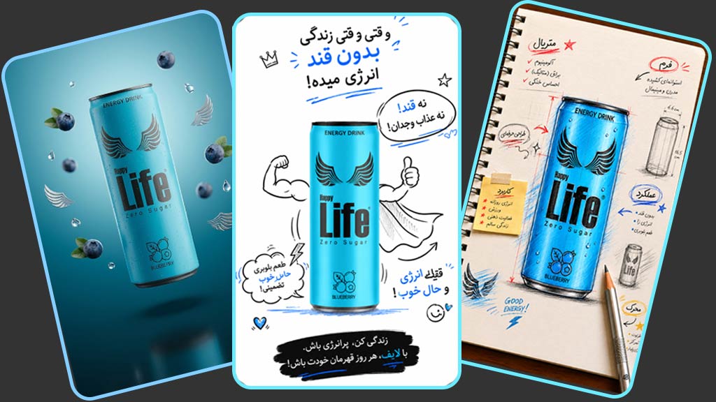 پرامپت ساخت عکس تبلیغاتی انلاین برای نوشیدنی