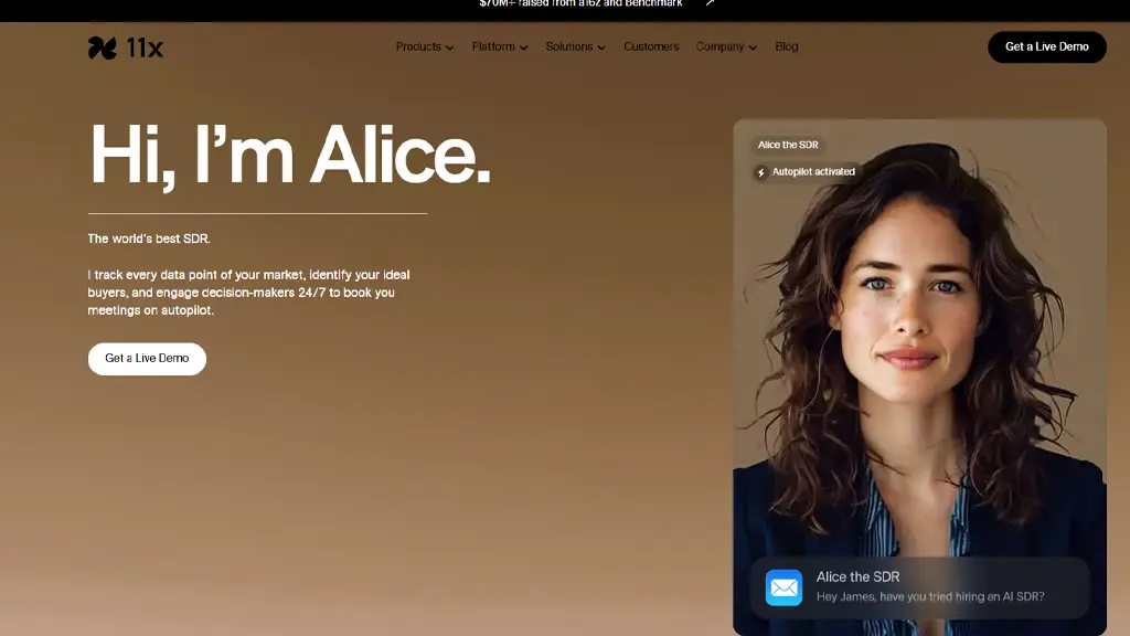 ایجنت فروش هوش مصنوعی Alice از 11x